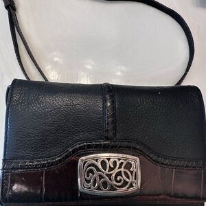 Elegant Black and Brown Leather Women's Bag